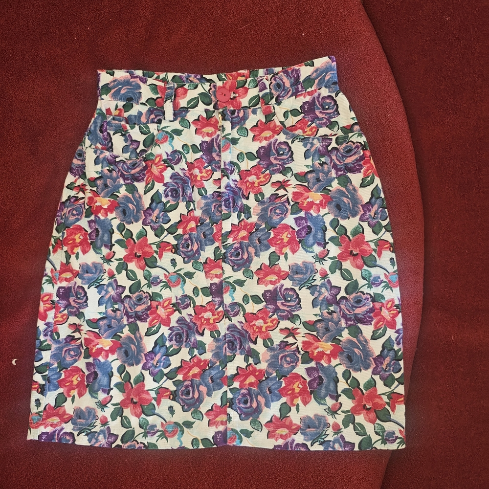 Guess Red and Blue Pencil Skirt Knee-Length Casual